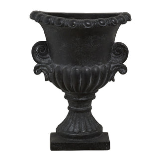Black Stone Finish Pedestal Wall Urn