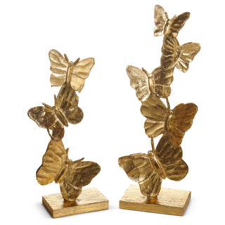 Gilded Stacked Butterflies on Stand Assorted