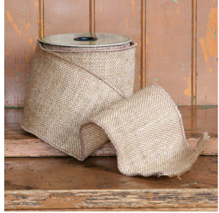 Burlap Ribbon 4" sold by the foot