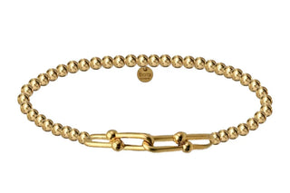 4X Hardware Small Charm on 4mm 14K Gold Filled Ball Beaded Bracelet hypoallergenic nickel free waterproof tarnish free sensitive skin