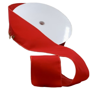 4" Red Velvet Weather Resistant Ribbon - Sold by the Foot