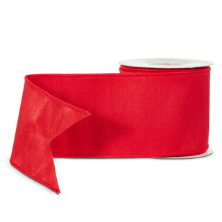 4" Red Wired Ribbon - SOLD BY THE FOOT pop of color gift wrap Christmas