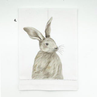 Bunny Hand-Painted Cotton Guest Towels Assorted