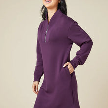 Load image into Gallery viewer, Softies DreamTech 35&quot; 1/4 Zip Tunic Lounger in Fig
