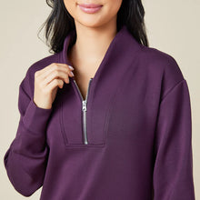 Load image into Gallery viewer, Softies DreamTech 35&quot; 1/4 Zip Tunic Lounger in Fig
