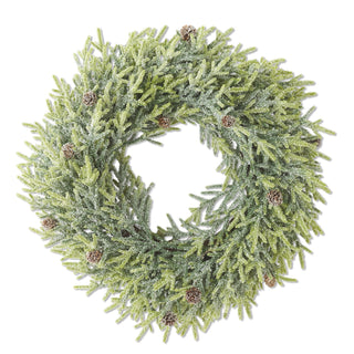 Snowy Juniper Wreath with Mini Pinecones 21"