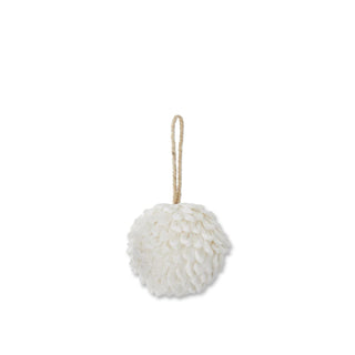 White Petal Leaf Ball Ornament Assorted