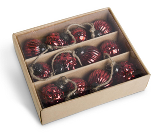 Red Mercury Glass Ornament Garland