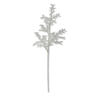 Silver Glittered White Ice Stem