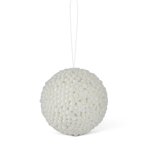 Medium Icy White Berry Ball Ornament