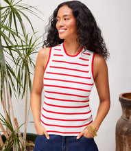Load image into Gallery viewer, Karen Kane Stripe Ribbed Sweater Tank, Red
