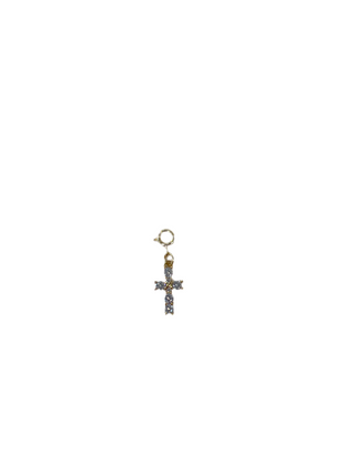 5 Crystal & Gold Cross Clip Charm