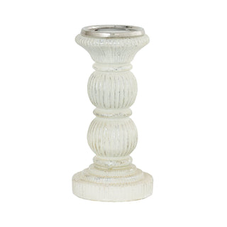 Large Cambridge White Pillar Candle Holder