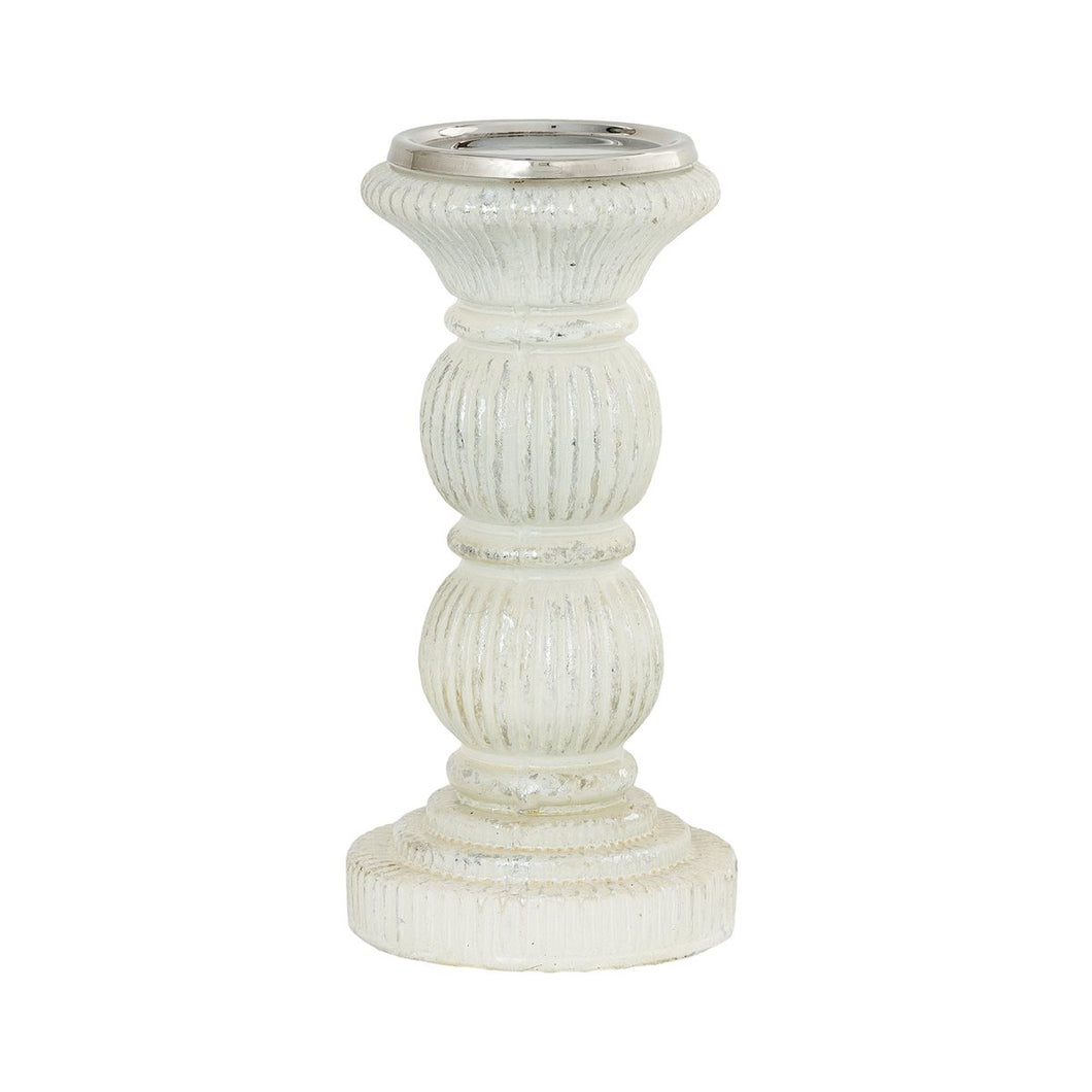 Large Cambridge White Pillar Candle Holder