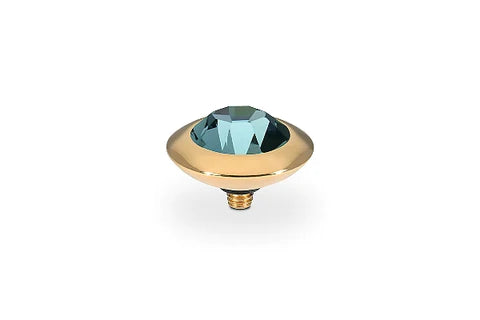 QUDO 13mm Gold Tondo Top in Smoked Sapphire