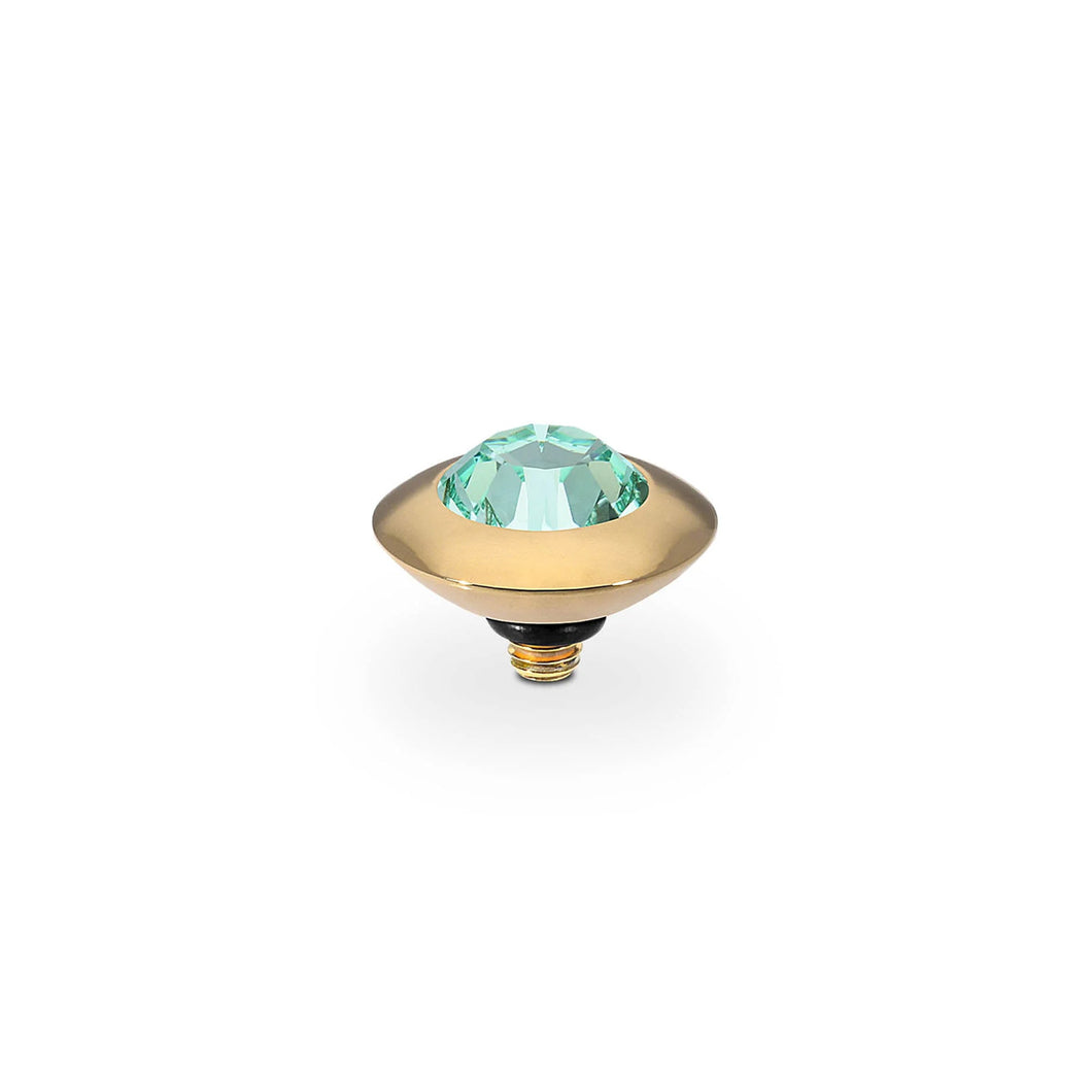 QUDO 13mm Gold Tondo Top in Chrysolite