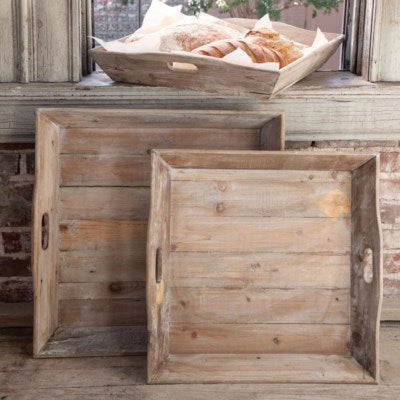 Reclaimed Wood Square Tray