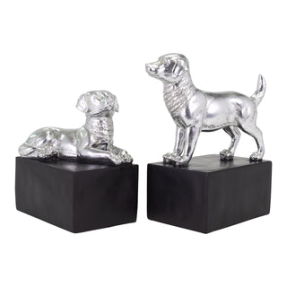 Silver Hound Bookends