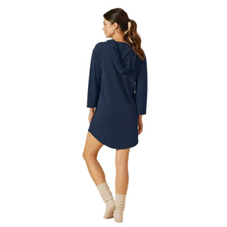 Softies Terry Hooded Lounger in Midnight navy dress lounge robe