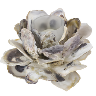 Oyster Shell Flower Votive Holder