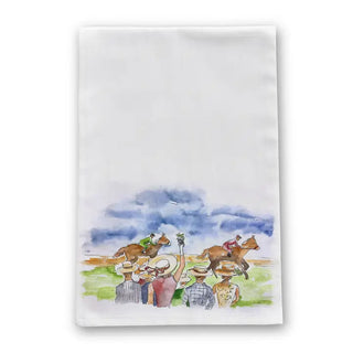 Derby Day Raise A Glass Derby Horse Racing Tea Towel
