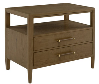 Maxwell Two-Drawer Nightstand in Caramel Finish