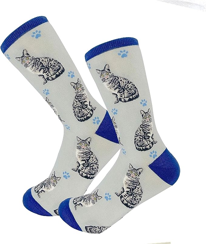 E & S Pets Silver Tabby Socks
