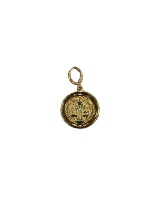 Saint Benedict Medal Scarf Charm, Gold