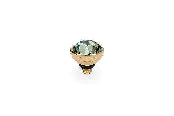 QUDO 8mm Gold Bottone Top in Black Diamond