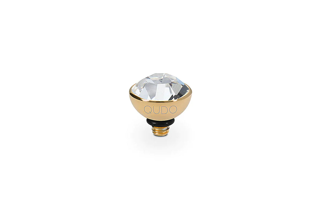 QUDO 8mm Gold Bottone Top in Crystal