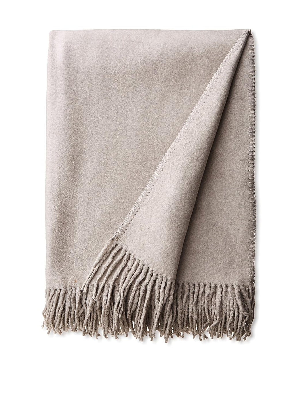 Silk Fleece Throw Blanket in Stone