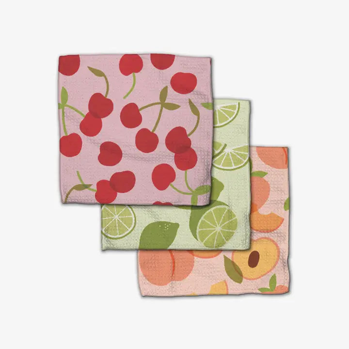 Geometry Fruit Fun Dishcloth Set
