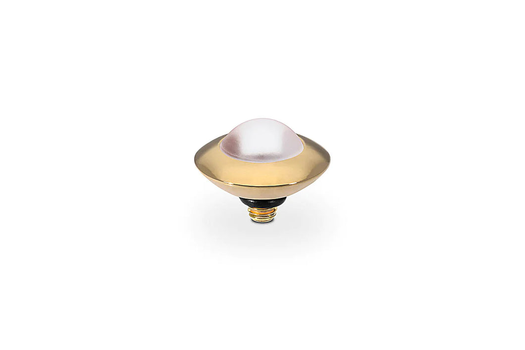 QUDO 9mm Gold Tondo Top in Rosaline Pearl