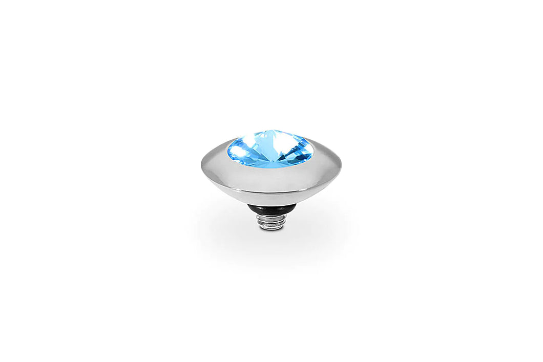 QUDO 9mm Silver Tondo Top in Aqua
