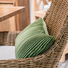 Load image into Gallery viewer, Maisie Lumbar Pleated Green Pillow
