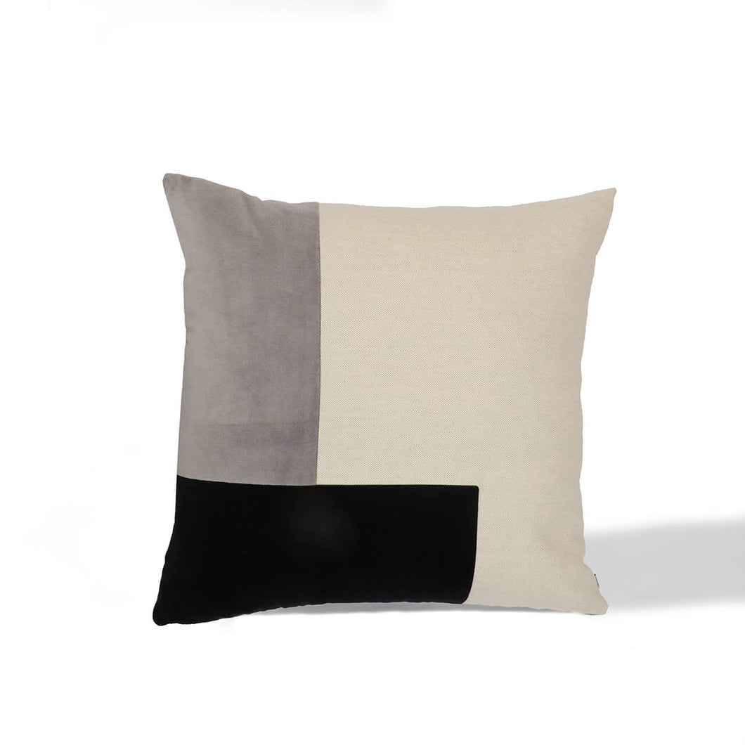 Black & Cream Color Block Pillow