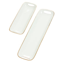 Load image into Gallery viewer, Seafoam Enamel Rectangular Brass Tray
