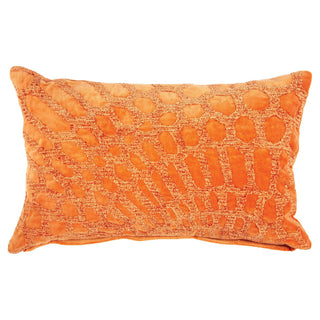 Alden Lumbar Embroidered Pillow, Tangerine down feather support