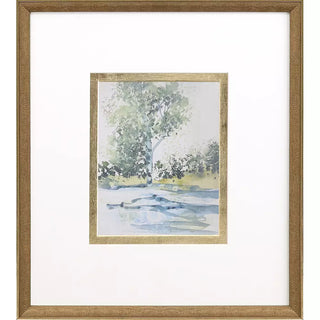 Along the Way I Artwork Assorted gold frame white matte stream water tree