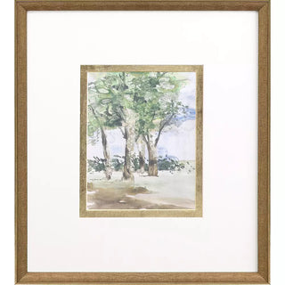 Along the Way I Artwork Assorted gold frame white matte stream water tree