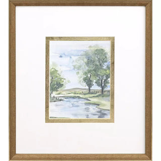 Along the Way I Artwork Assorted gold frame white matte stream water tree