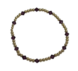 Amethyst Crystal BTY Gold Filled Beaded Bracelet