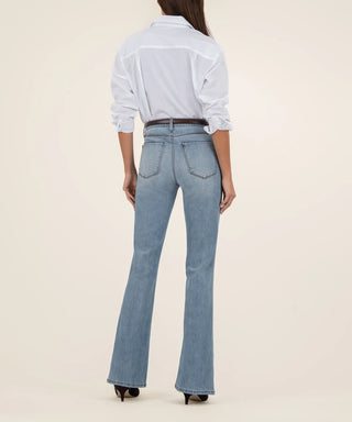 Ana High Rise Flare Pant in Donate with Medium Base Wash denim jeans