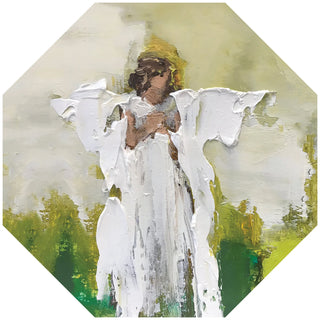 Anne Neilson Be Still Placemat angel pray white green