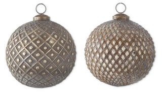 Antique Gold Embossed Glass Ornaments in Gold 5" Assorted sophisticated sparkle