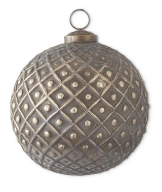 Antique Gold Embossed Glass Ornaments in Gold 5" Assorted squared with dots sophisticated sparkle