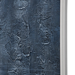 Arctic Layers Framed Canvas hand paint abstract blue