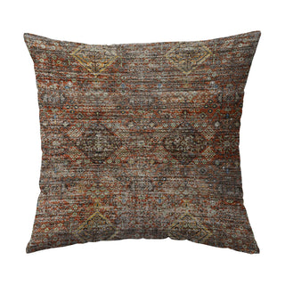 Aristo AR1 Paprika Pillow aztec burnt orange brown beige chenille made in the USA