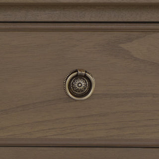 Ashford Turned Leg Nightstand with Drawer and Shelf, Chestnut Brown antique brass pull bayur wood mindi veneer