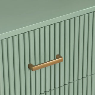 Astoria Three-Drawer Chest sage green pistachio gold pull leg ridge